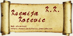 Ksenija Kotević vizit kartica